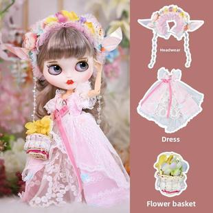 ICY DBS小布娃娃衣服粉色精灵仙子蕾丝纱裙OB24丽佳19关节娃衣