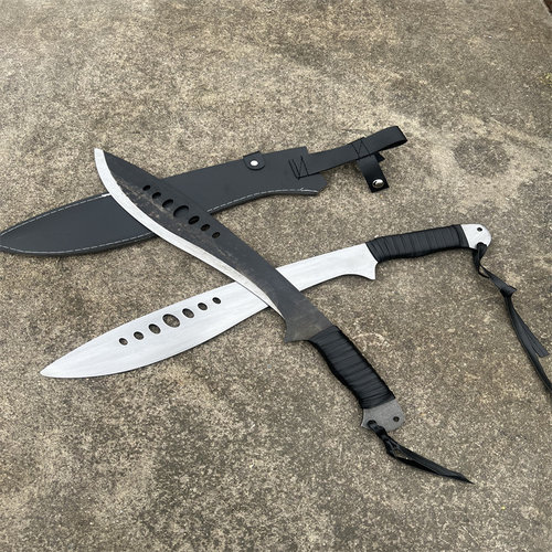 龙泉一体尼泊尔手工防身弯刀户外开山排障刀具尼泊尔军刃腿未开刃