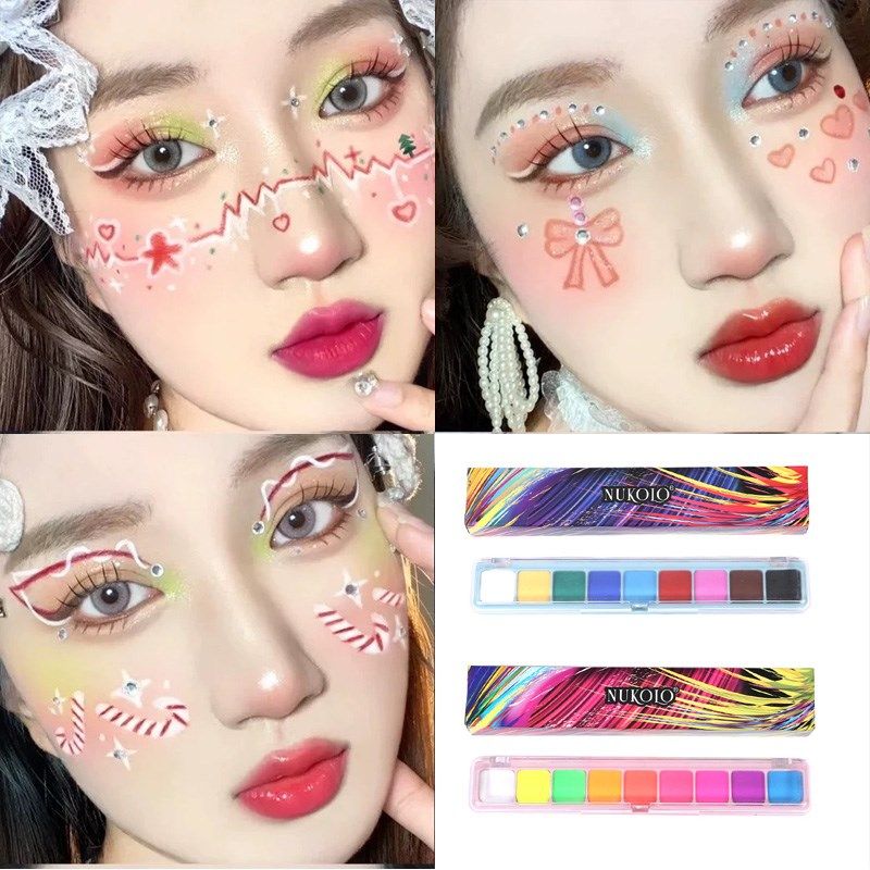 人体彩绘颜料荧光脸部水溶性彩绘膏儿童舞台妆表演出彩色眼线花钿