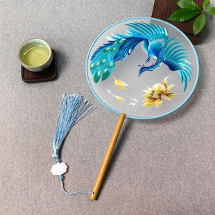 刺绣团扇苏绣双面绣古典舞团扇绣花跳舞汉服古风扇