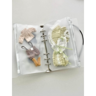 娃衣收纳册bjd娃10cm娃衣自嘲熊玩偶衣服活页收纳防尘透明整理袋