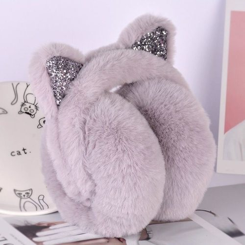 可爱小猫耳罩儿童冬季保暖加绒可折叠仿兔毛加厚女童护耳暖捂耳套