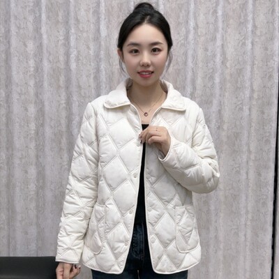 2025新款棉服外套秋冬春韩版轻薄轻职风百搭休闲保暖双线菱格