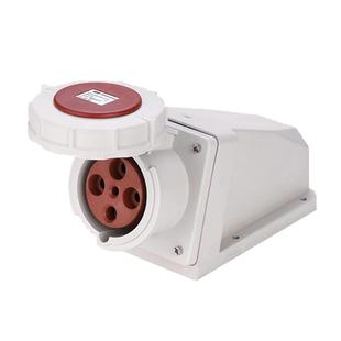 插座防水防尘插座IP67 4P63A工业明装 壁挂式 插座挂墙插座6412