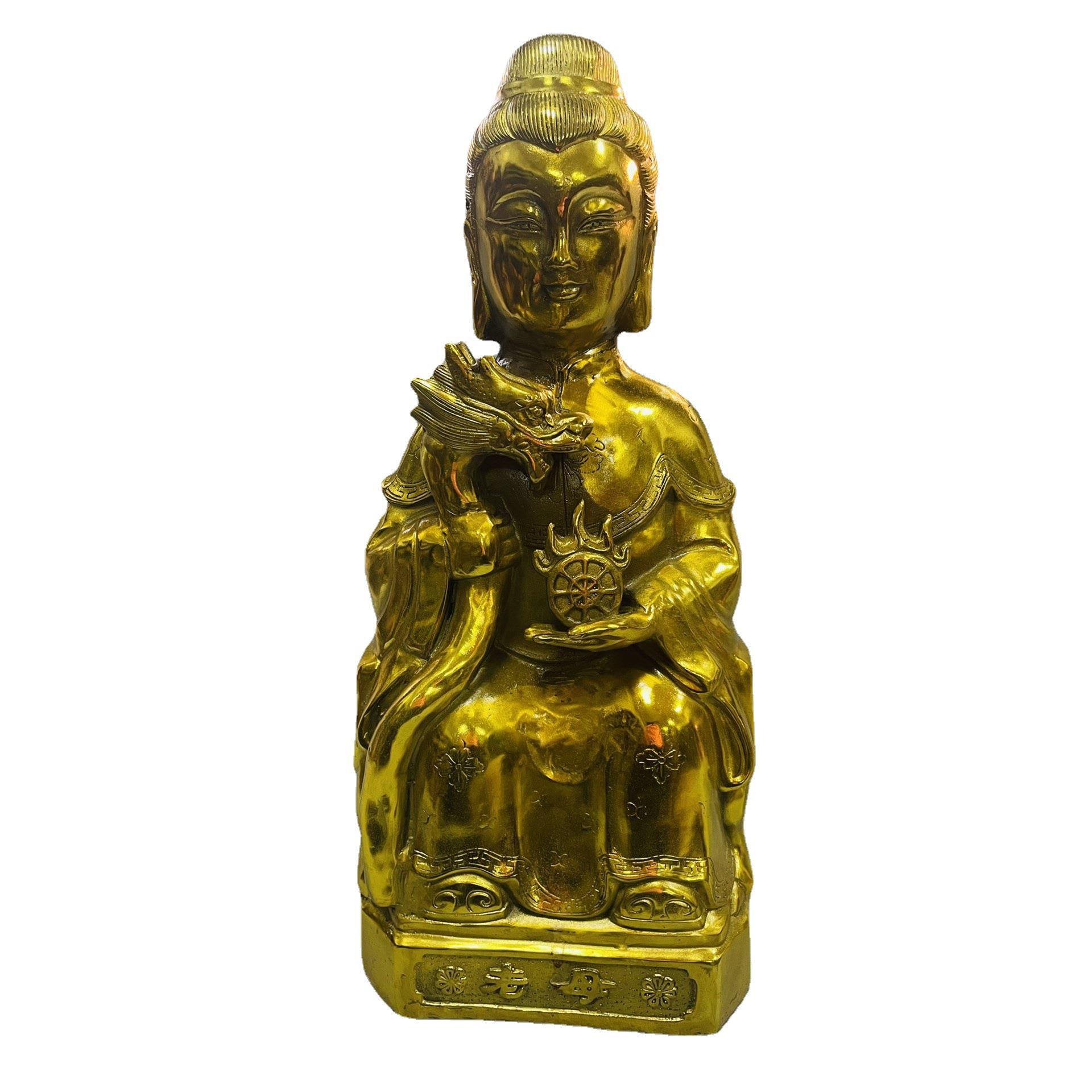 无生老母铜像 泰山奶奶无极老母 道观庙宇供奉摆件金属工艺