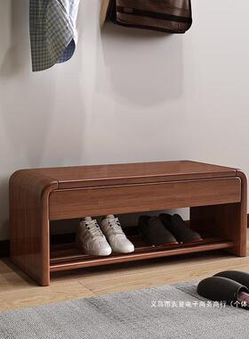 依冰人yhu北欧实木换鞋凳鞋柜一体家用门口鞋架进门可坐穿鞋凳入