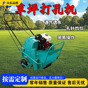 手扶随进式草坪打孔机 网球场土地板结打眼机 草坪养护穿孔设备
