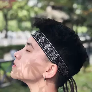 少数民族头饰男手工舞蹈额饰头带额头蒙古头巾演出网红苗族男头饰