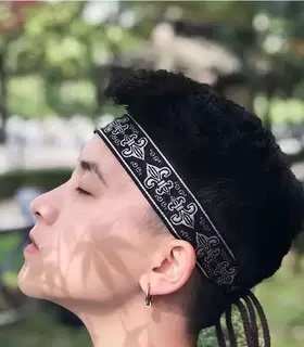 少数民族头饰男手工舞蹈额饰头带额头蒙古头巾演出网红苗族男头饰