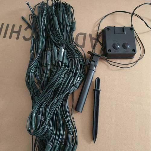 现货LED太阳能渔网灯圣诞节日婚庆布置户外装饰灯串闪灯