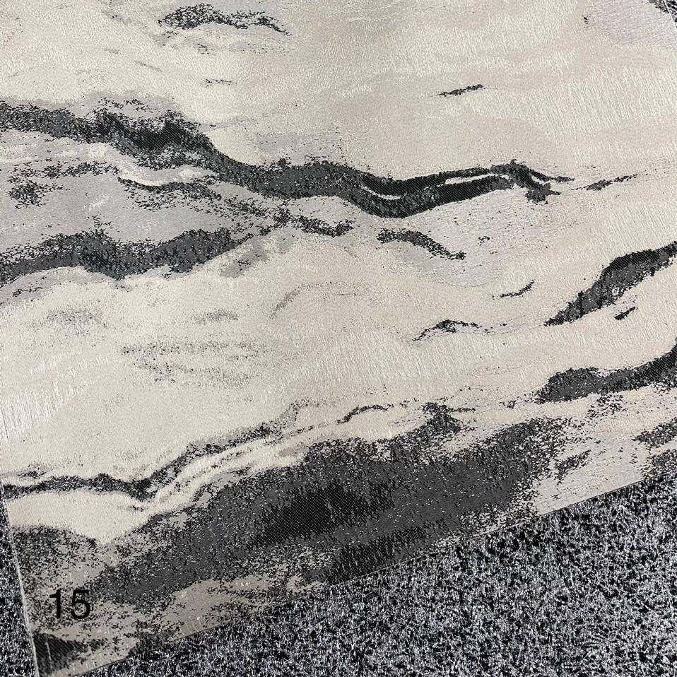 门幅280cm黑白灰写意提花布料丝质提花布中式抱枕床品布料