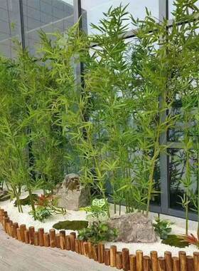 高真竹人竹仿子保酒店公司造景装饰屏细水竹环GDU毛竹绿植隔断风