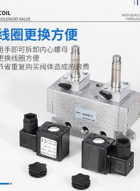 电磁阀25D2H-,8,10二,15,260,25位五通 滑阀 换向阀22K0V24VMAN老