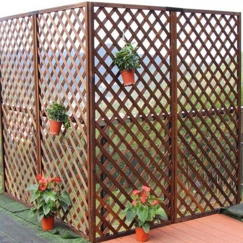 防腐木栅园栏围墙护栏阳花架花围栏网格隔断户台篱外笆爬WCC藤架