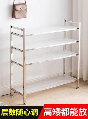 不门锈钢鞋架简多层经济型MNE组装鞋架子家用口易防鞋柜阳台储物
