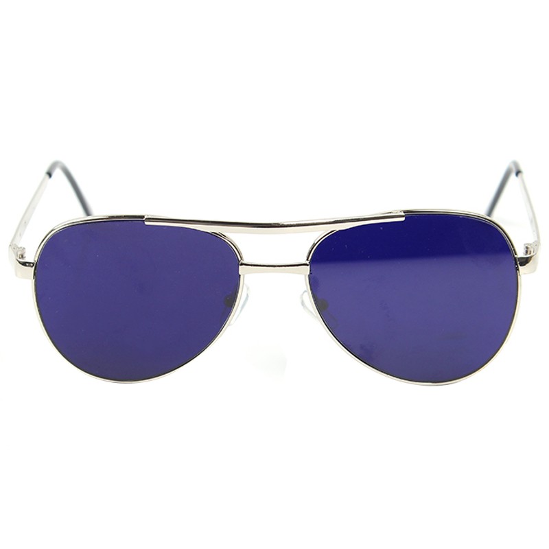 精品好货以勒2003炼钢镜蓝色玻璃镜片金属镜架电焊防护眼镜男士酷