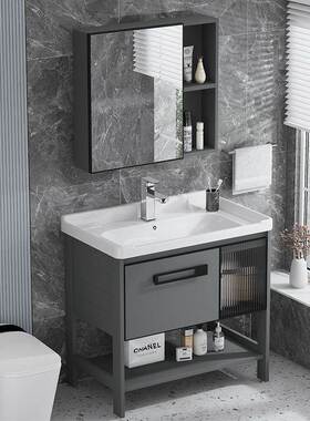 落地式太空铝浴室柜洗脸盆手盆柜阳组洗合台陶瓷卫生82839间台洗