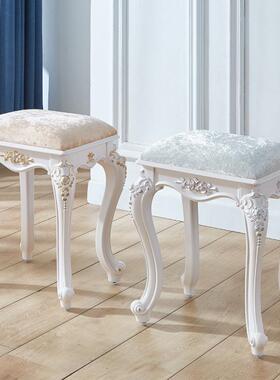 欧式VPY美式梳妆台凳化妆椅凳方软包小子凳家用美甲凳45厘米高餐J