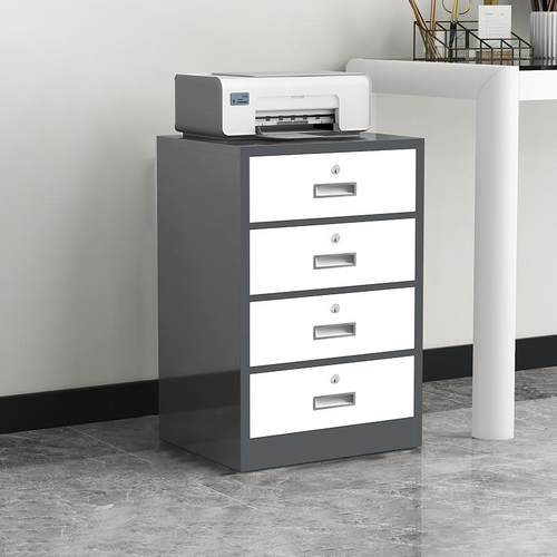 柜钢制办公活文件柜桌下移矮柜铁皮收动纳抽屉柜储物RHC柜带动锁