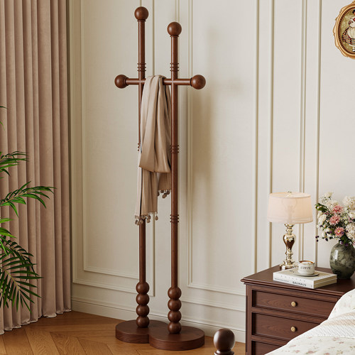 法式复古实木衣帽架中古风
