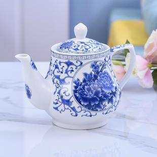 茶壶饭店专用餐厅青花陶瓷家用耐高温凉水壶过滤大容量泡水壶醋壶