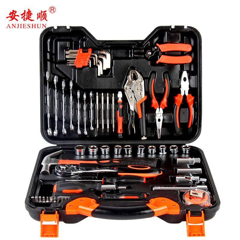 直销安捷顺五金工具套装汽修维修工具箱棘轮扳手工具组合