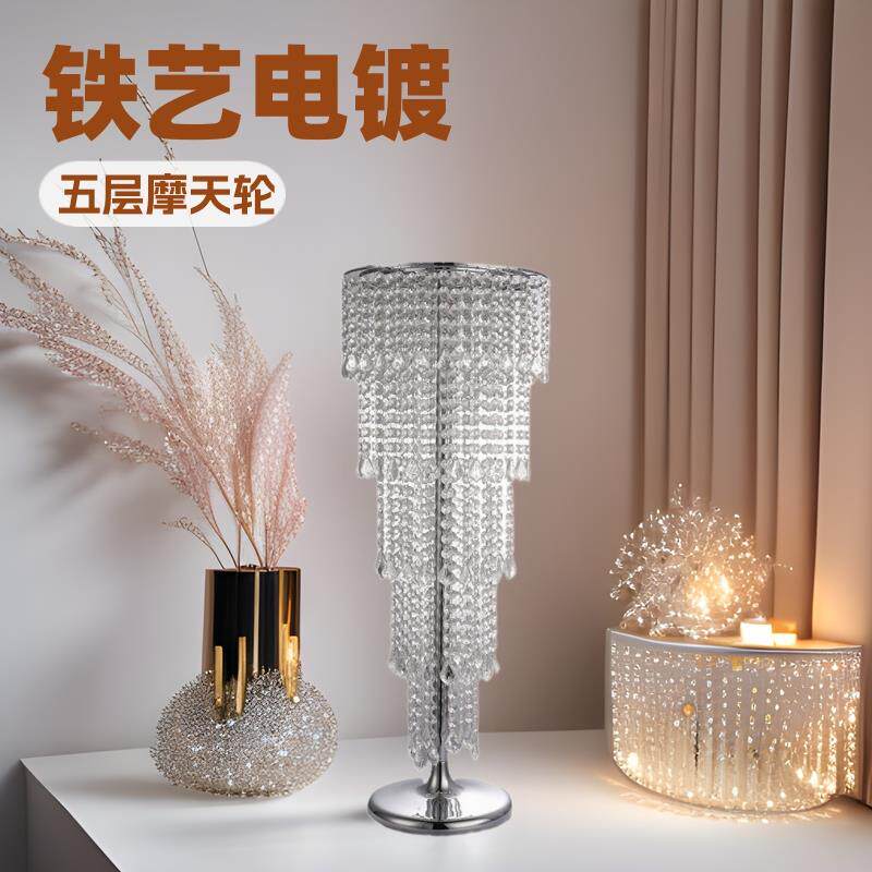 铁艺电镀五层摩天轮吊珠花器迎宾区路引婚礼道具摆拍桌摆庆典婚庆