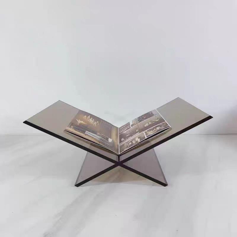 现代简约售楼处样板间亚克力书架书报夹摆件杂志架书靠图册陈列架