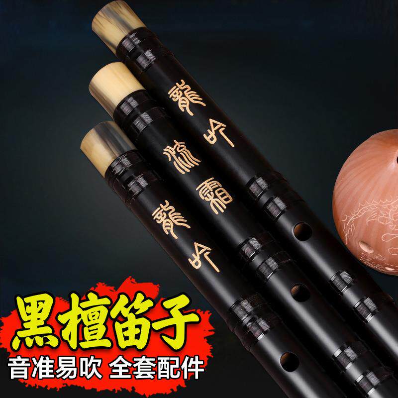 黑檀笛实木笛子乐器专业演奏笛笛子赠全套配件