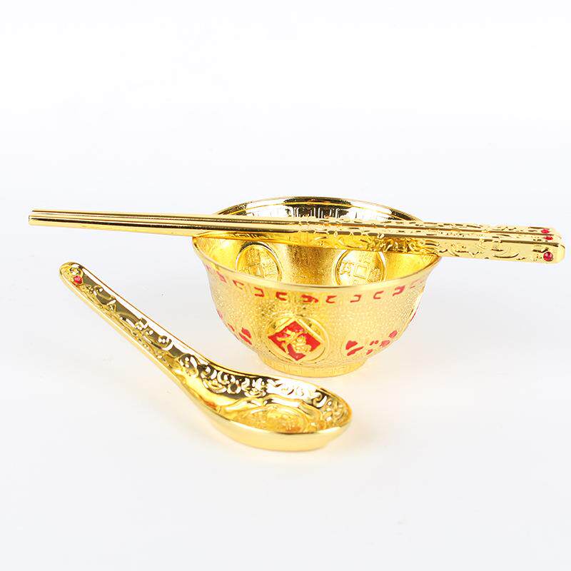 合金餐具合金碗勺筷子摆件家居用品金属工艺品直销