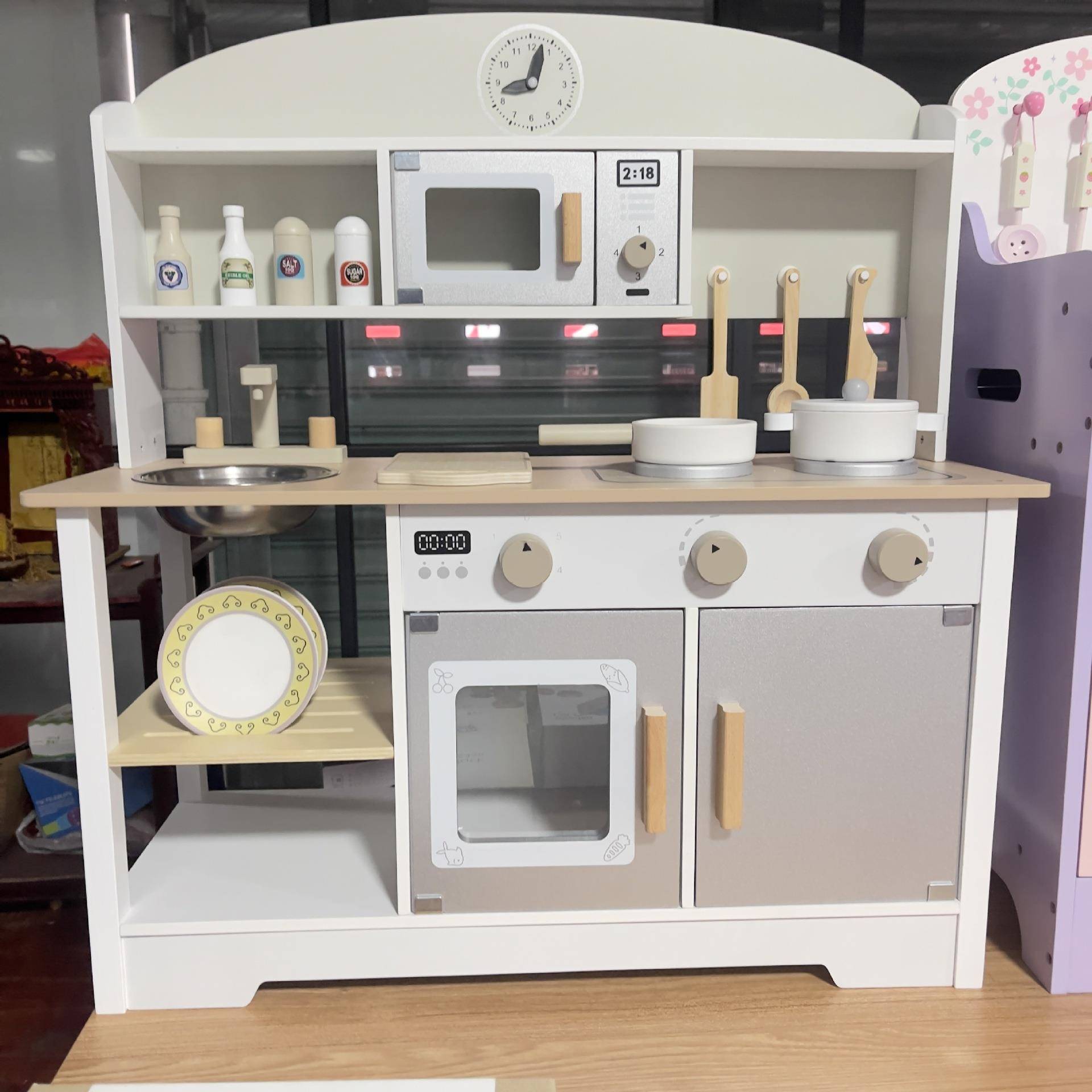 幼儿童过家家日式厨房木质仿真厨具宝宝男孩女孩木制做饭煮饭玩具