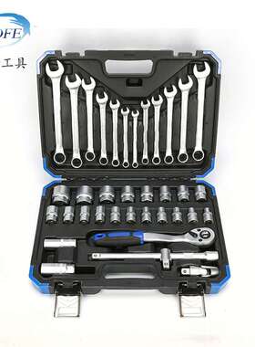全永鋒32-151PCS汽车维修工具大套筒组套套管扳手棘轮柄快速机修