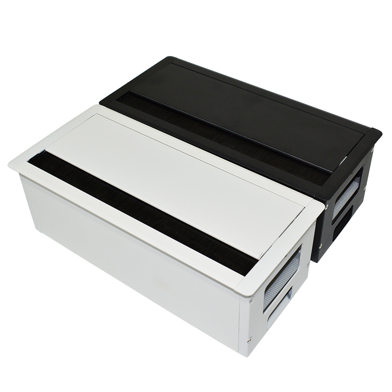 办公桌面带毛刷穿线孔盖电线走线缓冲过线盒盖板会议室插座穿线盒