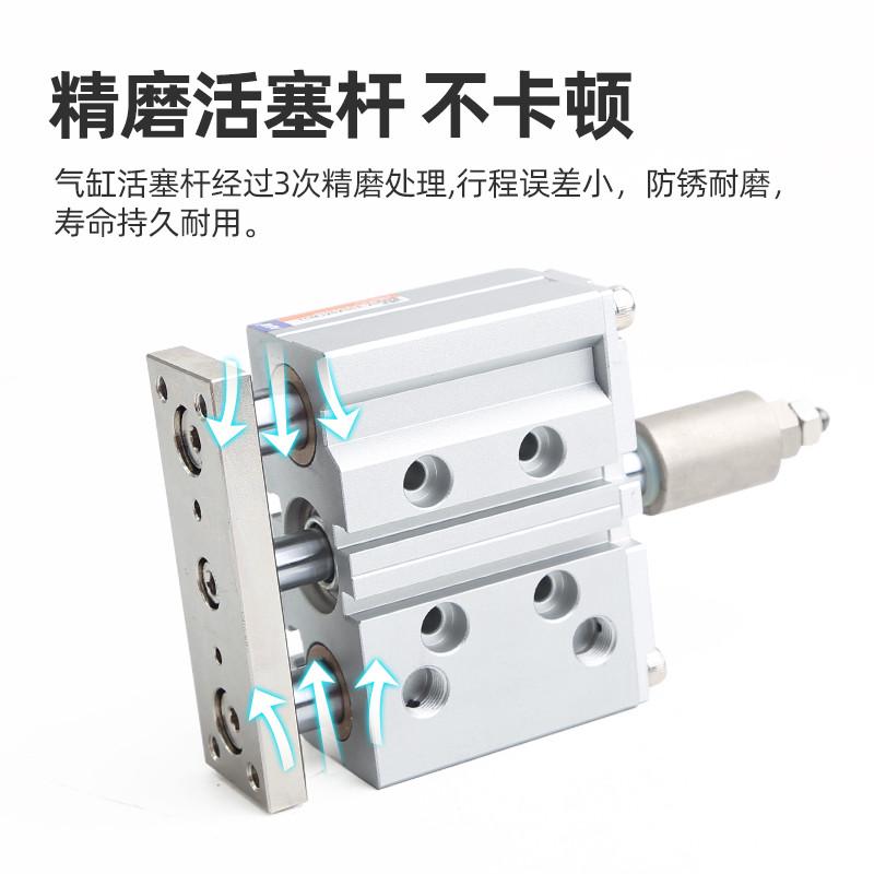 双导杆三轴可调节行程气缸 TCMJ12 16 20 25 32 40X50 75 100-30S