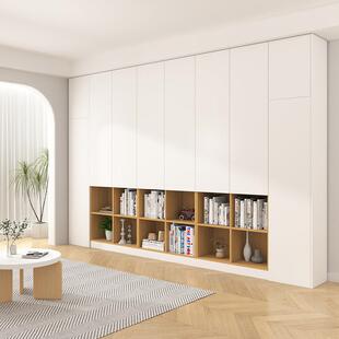 极简落地满墙书柜家庭图书馆书架展示柜客厅书本玩具收纳柜可