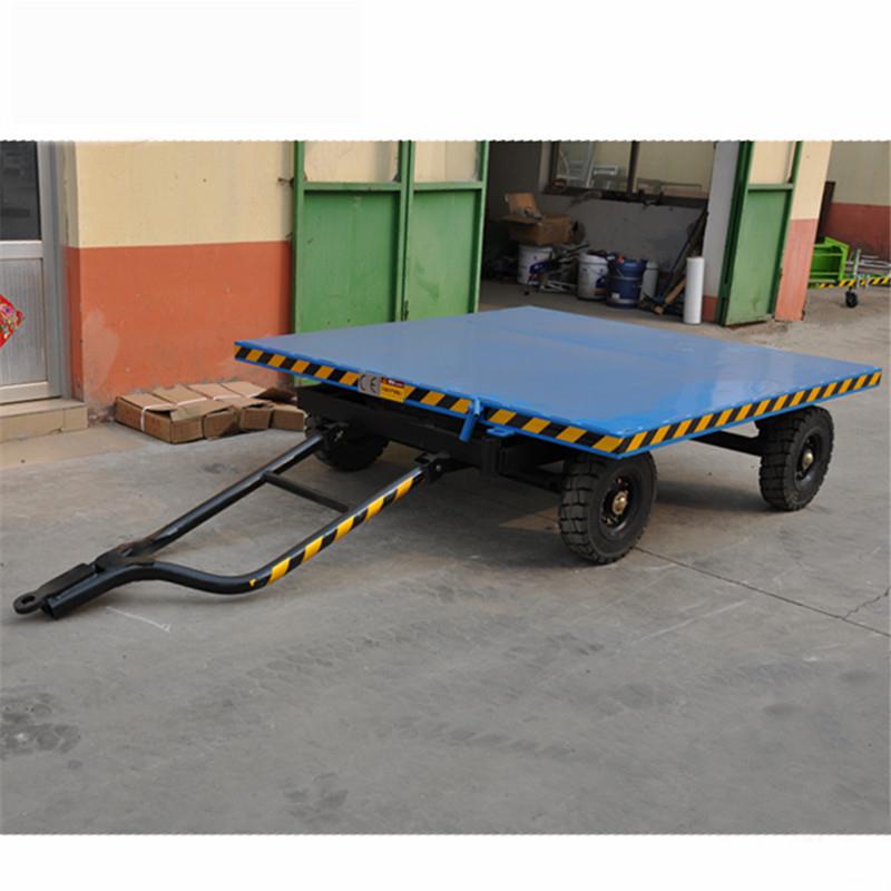 2吨平板拖车工具车拖车工业牵引车平板拖车四轮转向拖车