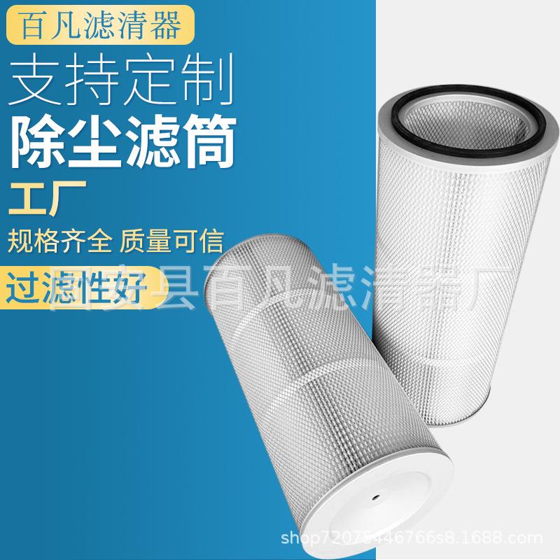 PTFE覆膜除尘滤筒低排放节能效果聚酯纤维粉尘滤芯