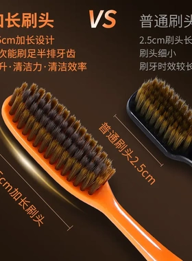 【端爆品】6支盒装橙色高奢长头家用牙刷宽头成人细软毛牙刷