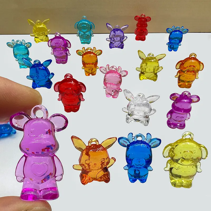 少儿动物宝石玩具甜美手工钻石亚克力塑料公主百宝箱串珠材料