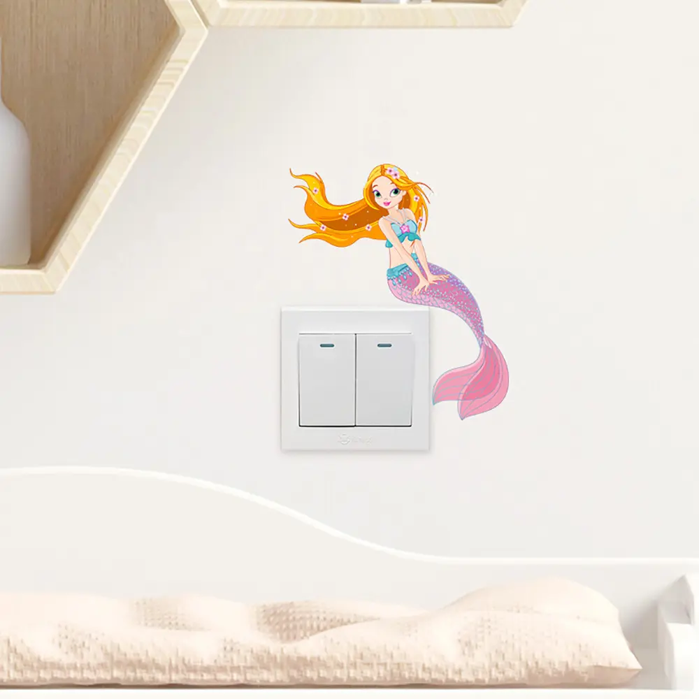 尚易kg24005鱼卧室开关装饰墙贴自粘防水pv开关贴纸