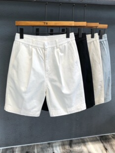 男士 西裤 休闲裤 子男中裤 潮牌五分裤 专柜进口精梳纯棉痞帅休闲短裤
