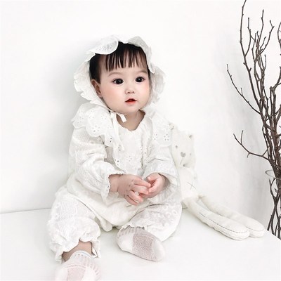 龙凤胎婴儿衣服秋季兄妹装双胞胎满月服百天礼服宝宝哈衣外出抱衣