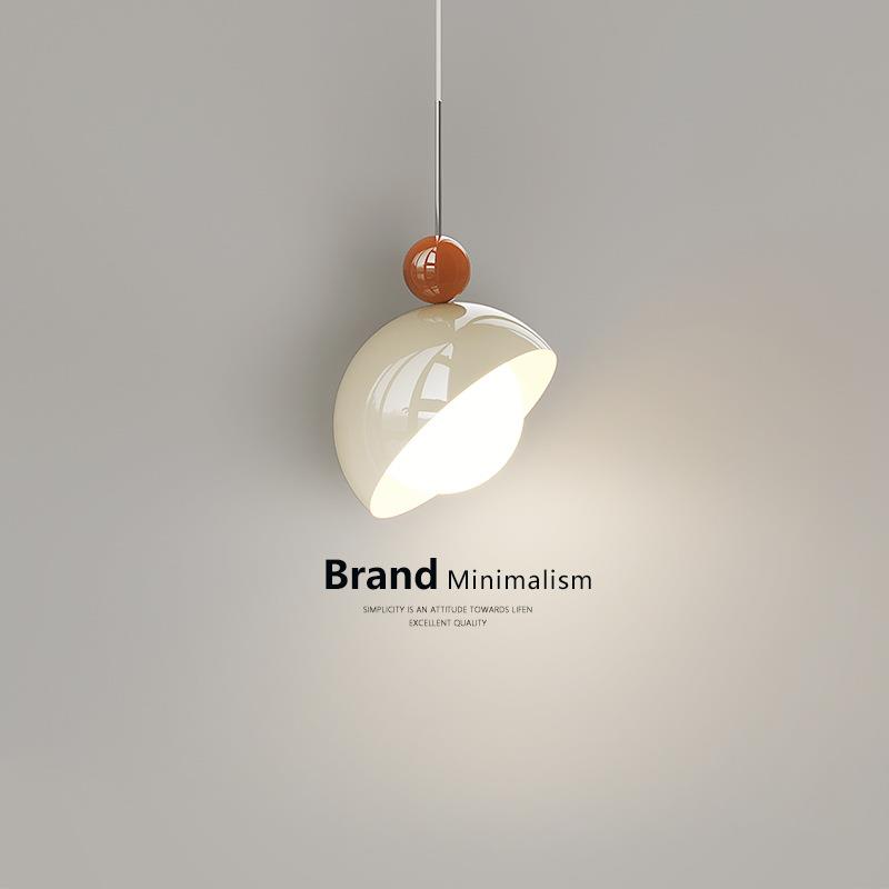 法式奶油风卧室床头吊灯现代简约侘寂风中古设计师可升降小吊灯