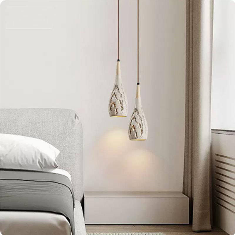 侘寂风现代简约水泥吊灯卧室餐厅床头创意吧台民宿茶室原木日式灯
