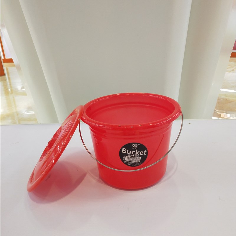 塑料10升喜事桶2k升小红桶带盖子6升桶古桶25CM小水桶洗车桶提水