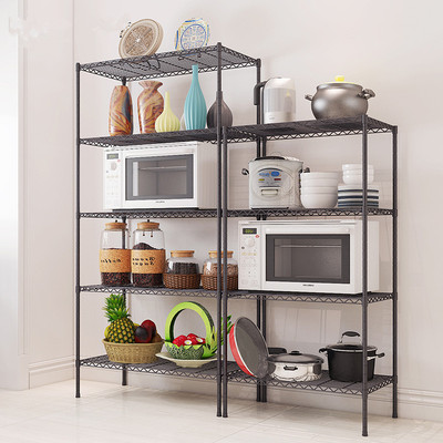 厨房置物架微波炉架多层烤箱架碳钢浴室家居置地式多层加大收纳架