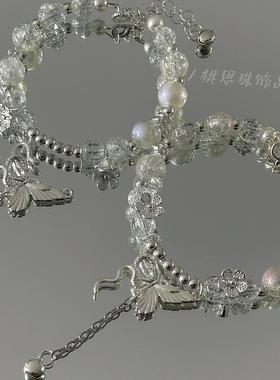 灵蛇蝴蝶琉璃手镯女高级感小众蝴蝶手串送女友手链饰品