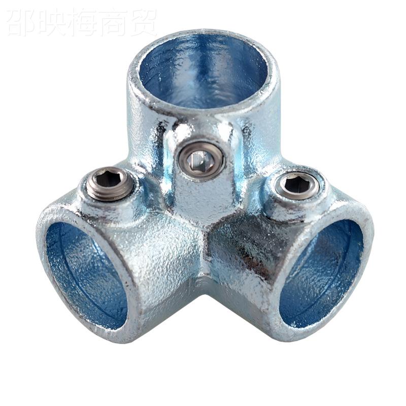 42/4栏8mm1.FUU2寸管1.5镀锌管连接件护钢紧固件三通配件寸接头