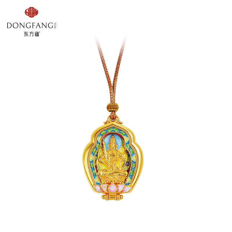 足银999鎏金珐琅吊坠虚空藏菩萨