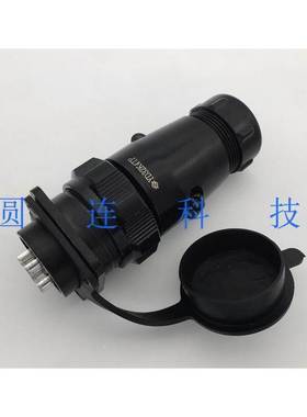 防水航空插头插座 YD32-4芯 YD32J4Z/K4TP黑色 连接器 开孔32MM